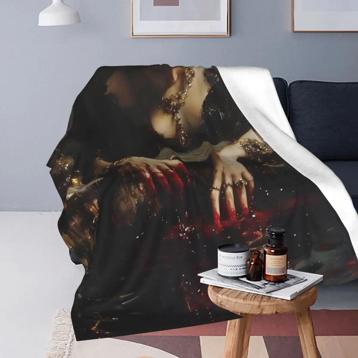 Теплое мягкое одеяло в стиле Ренессанс с художественной росписью изображением