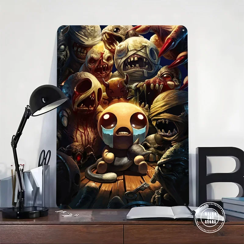 Фото Металлический 3D-постер с текстурой «The Binding of Isaac Surrounded By Monsters», персонализированный, винтажный, для декора ванной комнаты №2