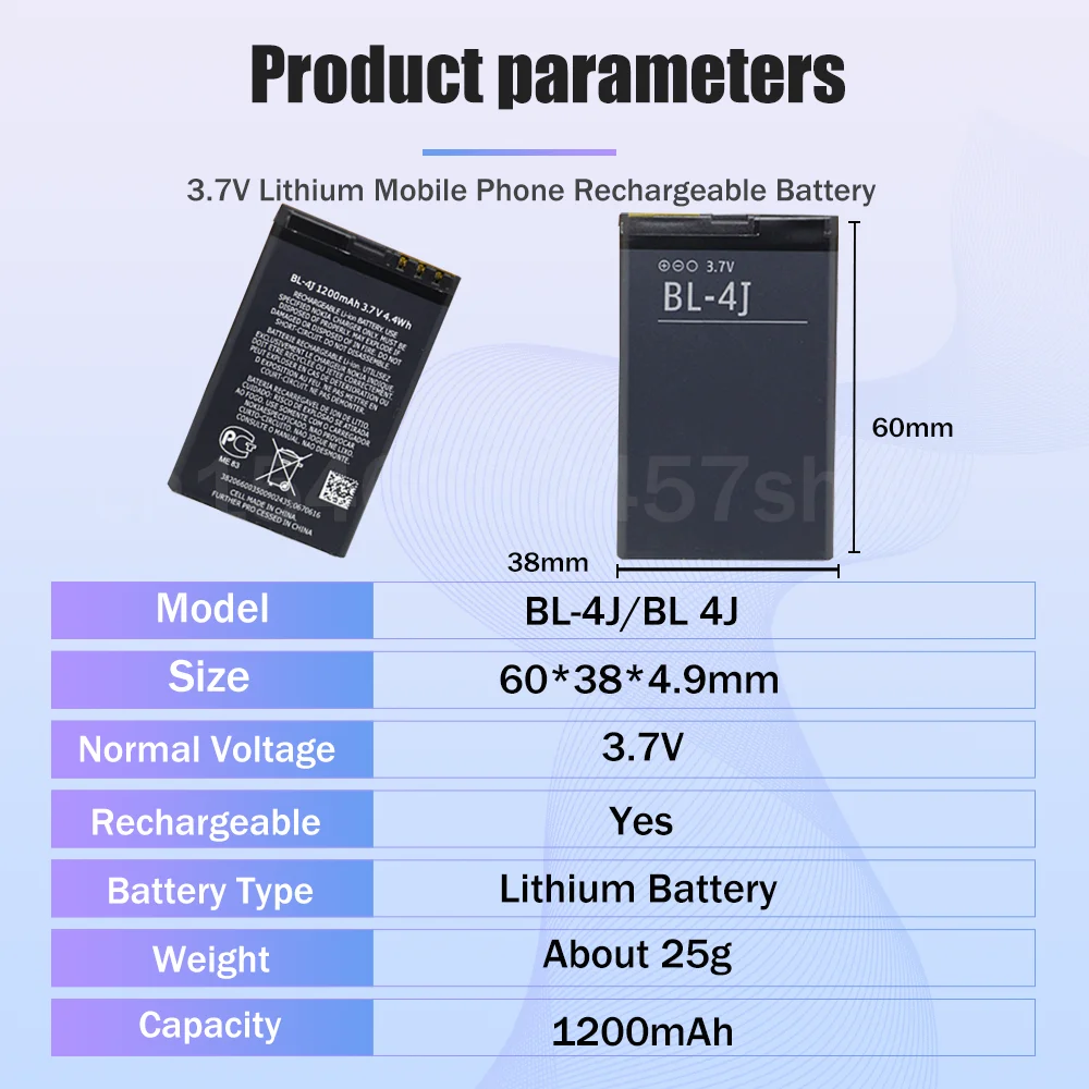 BL-4J BL 4J BL4J 3 7 V 1200mAh литиевая батарея для телефона Nokia C6 C6-00 C600 Lumia 620 Touch 3G запасные