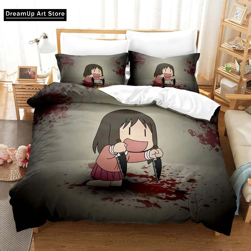 Модный комплект постельного белья с 3D принтом аниме Azumanga Daioh для мальчиков и