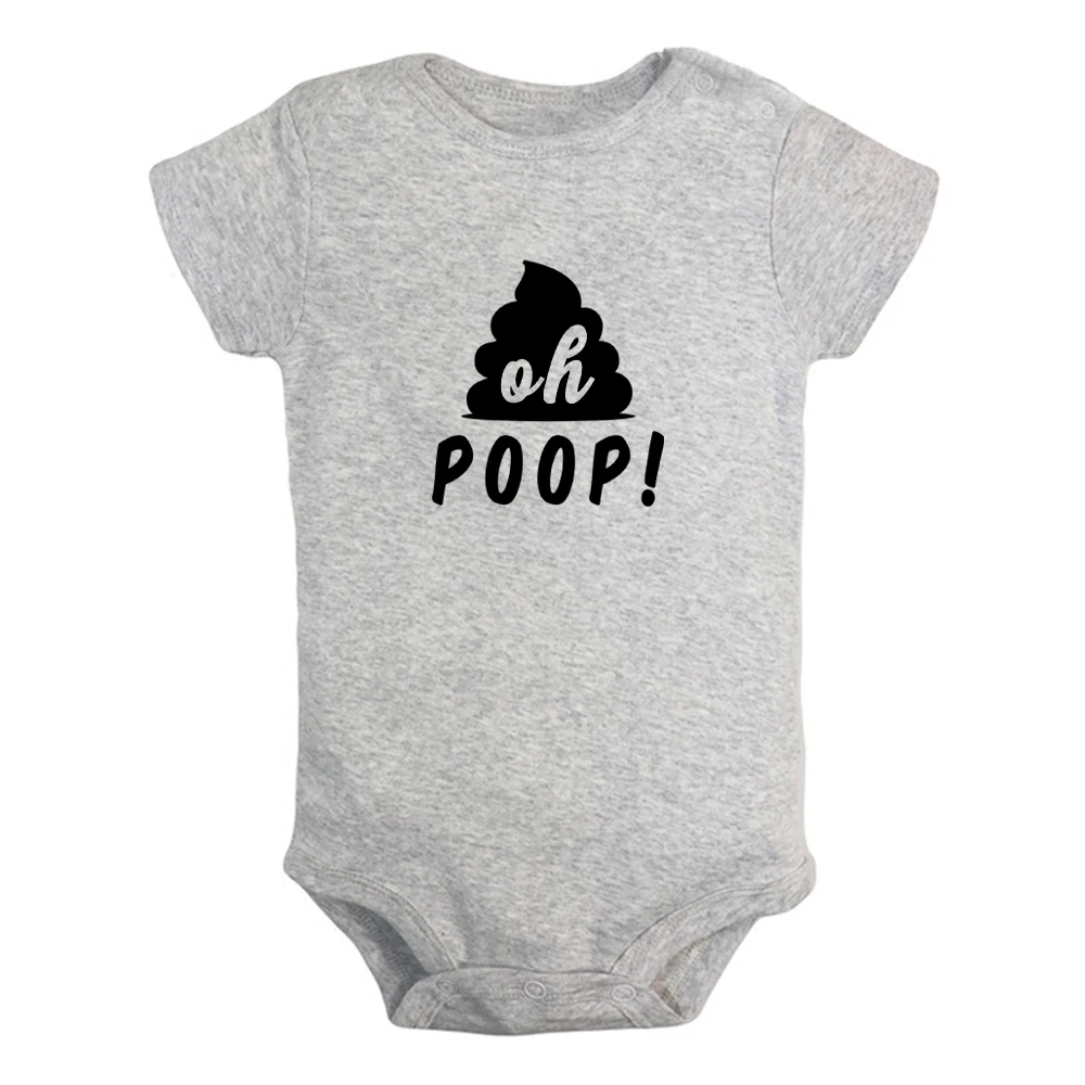 

Новинка, милое детское боди iDzn с рисунком OH POOP, Развлекательное боди для девочек, комбинезон с короткими рукавами для младенцев, детская мяг...