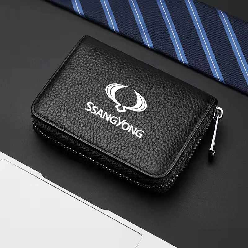 

For Ssangyong Actyon Sport Korando Rexton Kyron 06 08 Credit Card Driver's License Business Card Holder Genuine Leather Wallet