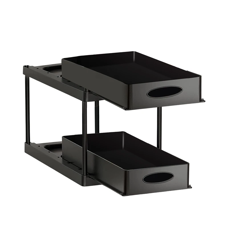 

Under Sliding Cabinet Basket Organizer, 2 Tier Storage Under Cabinet Bathroom Under Sink Organizers For Bathroom Kitchen