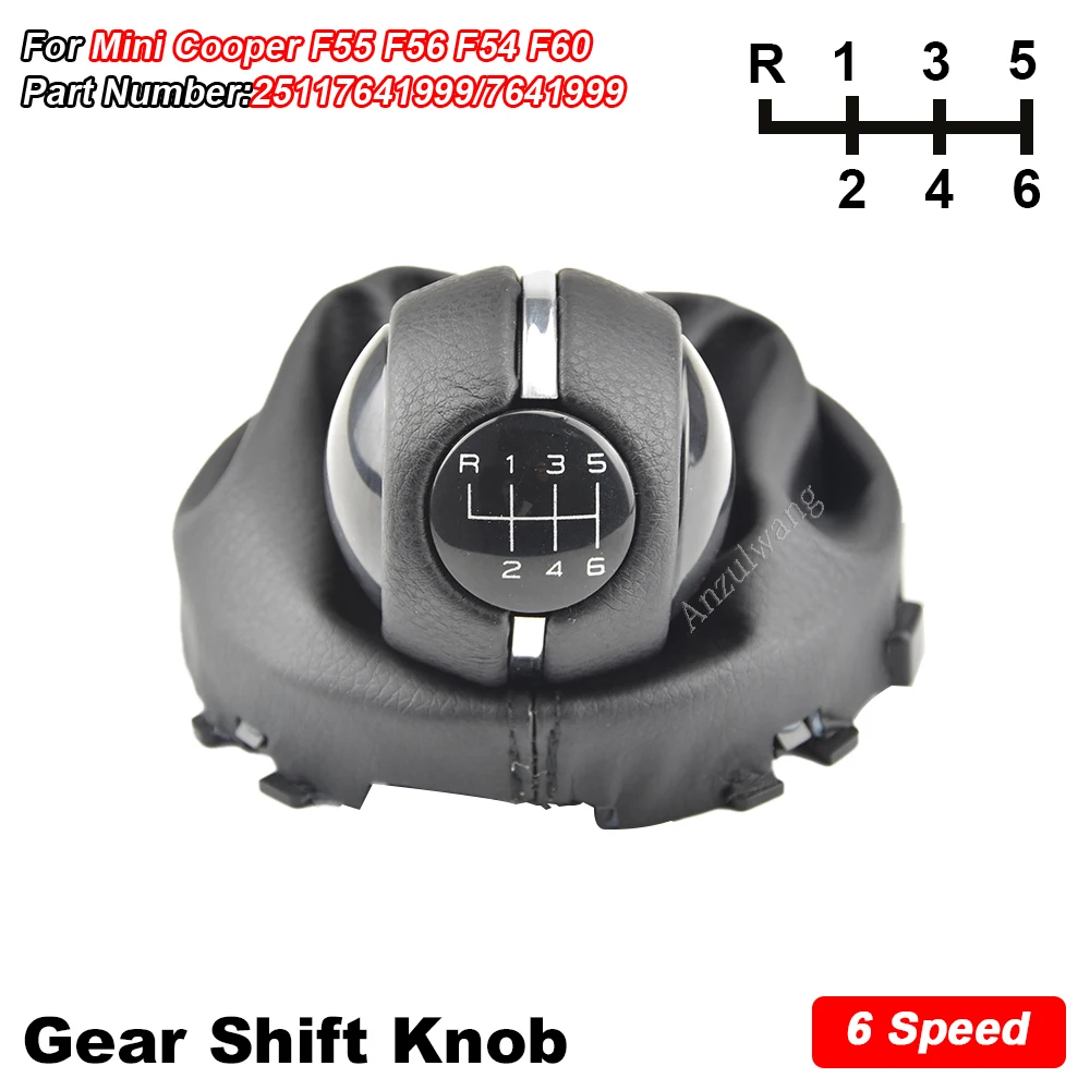 

Ручка переключения передач для салона автомобиля, 5/6 скоростей, сменная крышка из искусственной кожи для Mini Cooper F54, F55, F56, F57, F60