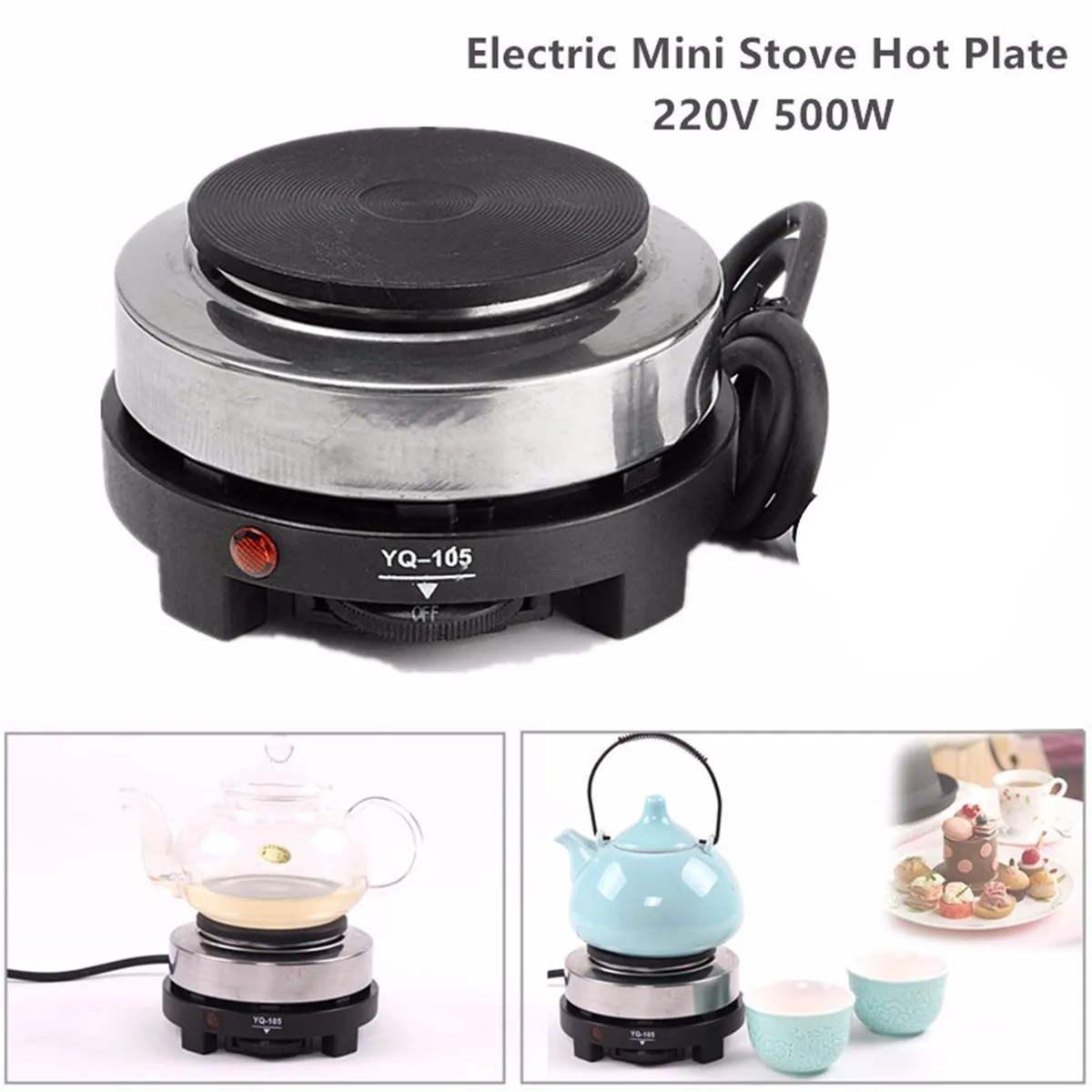 

500W Mini Electric Stove Hot Plate Cooking Plate Multifunction Coffee Tea Heater Home Appliance Hot Plate for Kitchen Appliances