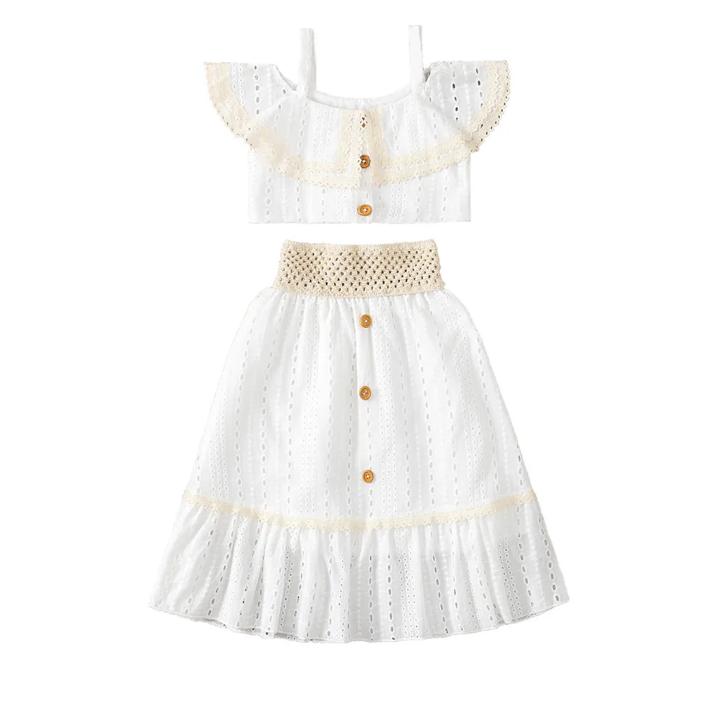 2022 Женская одежда в стиле бохо для девочек белый укороченный топ с открытыми