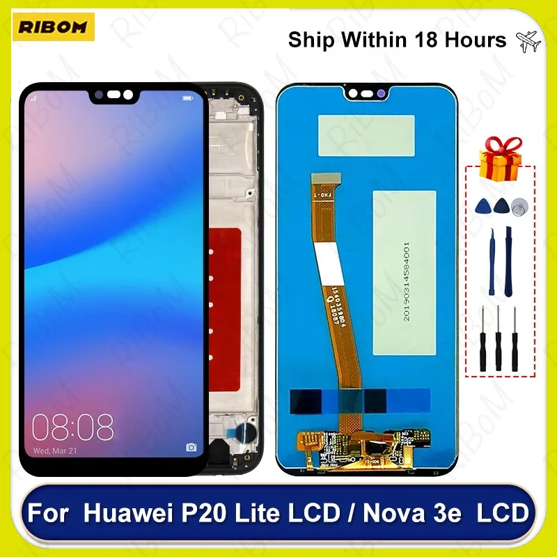 

Новинка 5,84 "для HUAWEI P20 Lite ЖК-дисплей с сенсорным экраном и дигитайзером в сборе для Huawei Nova 3e дисплей искусственная кожа чехол для