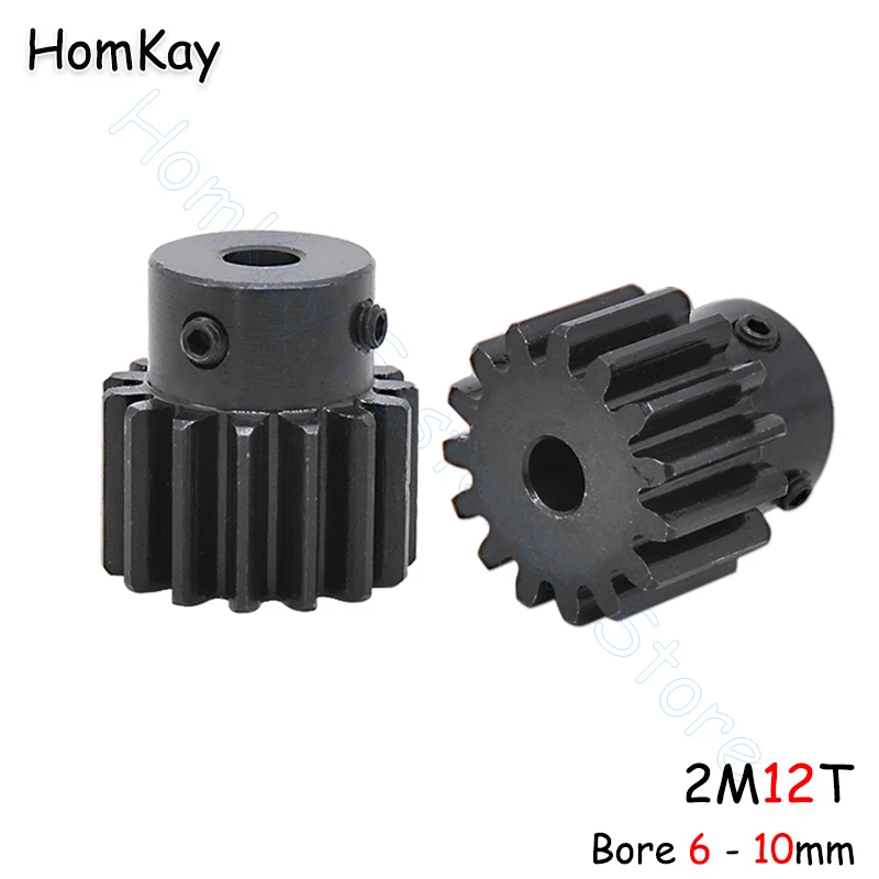 

Mod 2 12T Spur Gear Bore 6 8 10mm 45# Steel Transmission Gears 2 Module 12 Tooth Motor Pinion DIY Accessories Parts