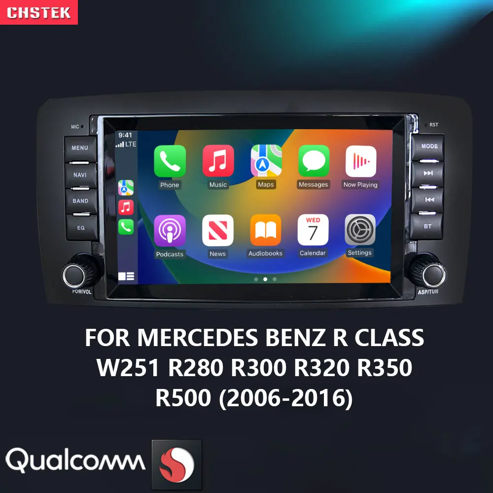 

CHSTEK Qualcomm Car Radio Multimedia DVD CD Player Audio Media Carplay for Mercedes Benz R-Class W251 2006-2012 R280 R300 R320