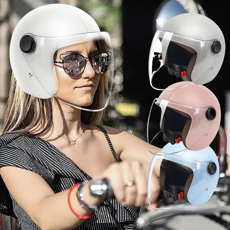 

Half Open Motorcycle Helmet For Head Protection unisex Open Face Vintage Helmet Winter Must Have Warm Motorcycle Half Helmet