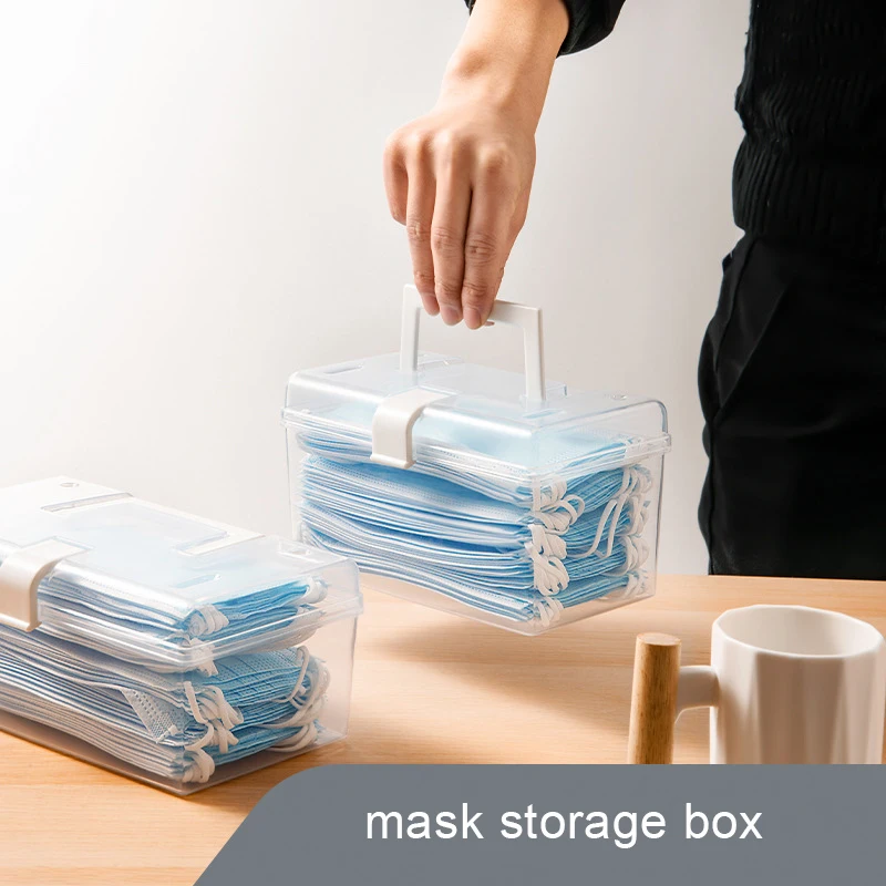 

Mask Storage Box Portable Storage Portable Dust-proof Storage Box with Cover Debris Transparent Storage Artifact