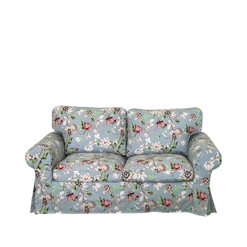 

EKTORP двойной чехол для дивана, индивидуальный льняной чехол для дивана, бархатный хлопок, лен, однотонная ткань