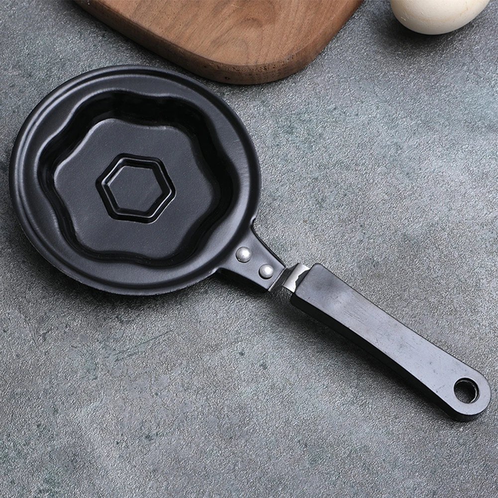 DIY Breakfast Egg Frying Pot Non-Stick Egg Cake Flip Omelette Mold Creative Cute Cartoon Black Durable for Kitchen Home Tools
