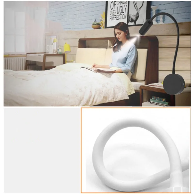 

Switch Sconces Light Working Study Reading Home LED Lamp Bed Headboard Desk Bedside Indoor LED Night Lamps Gooseneck Wall Lamp