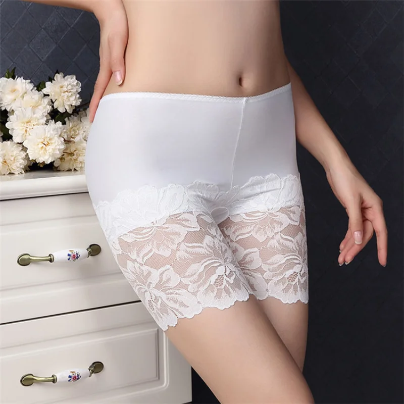 Rose Lace Safety Shorts for Women Seamless Underwear High Waist Panties Boxer Shorts