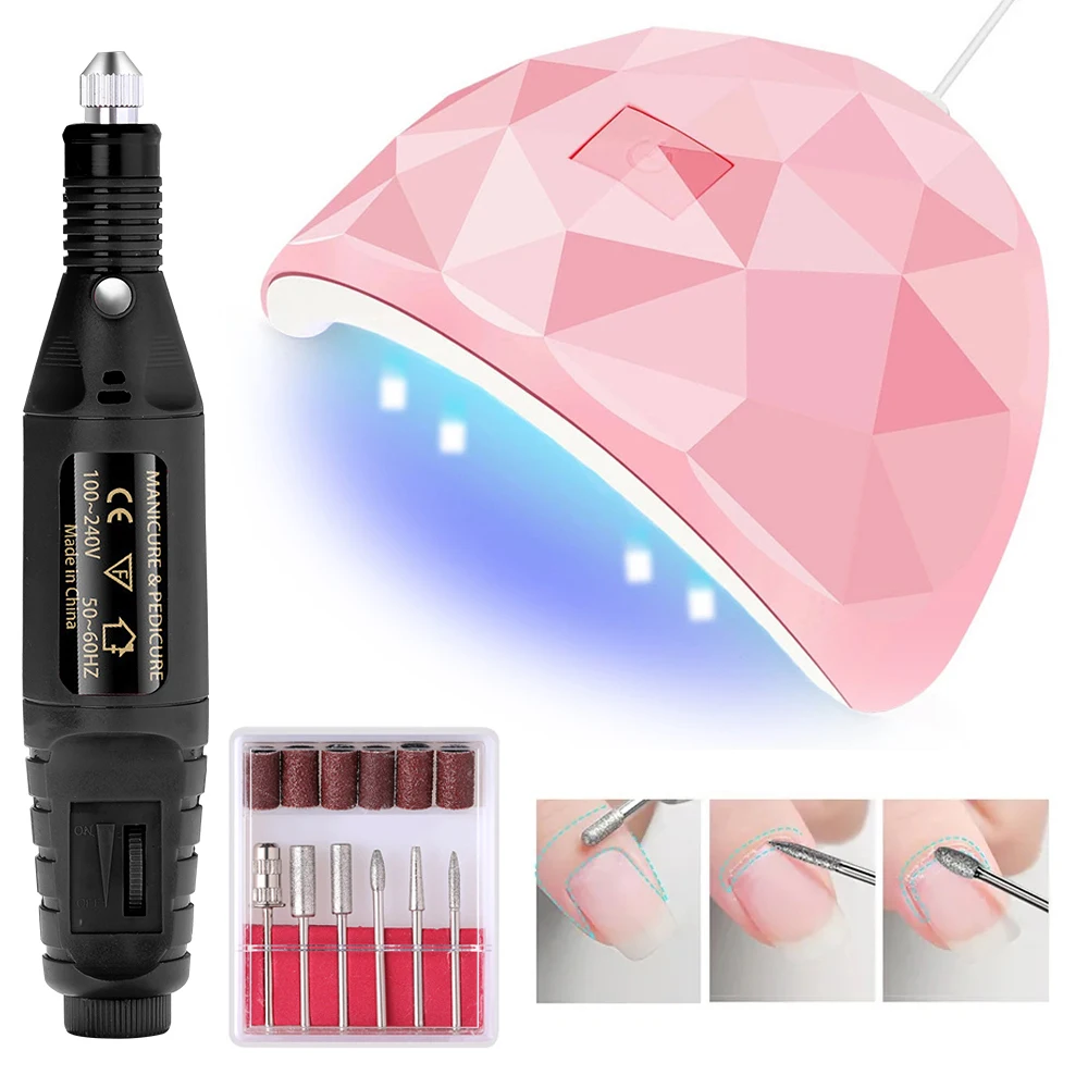 

LULAA маникюрный набор для дизайна ногтей раньше оборудование для фототерапии гель-лака электрическая дрель для ногтей сверла полировщик