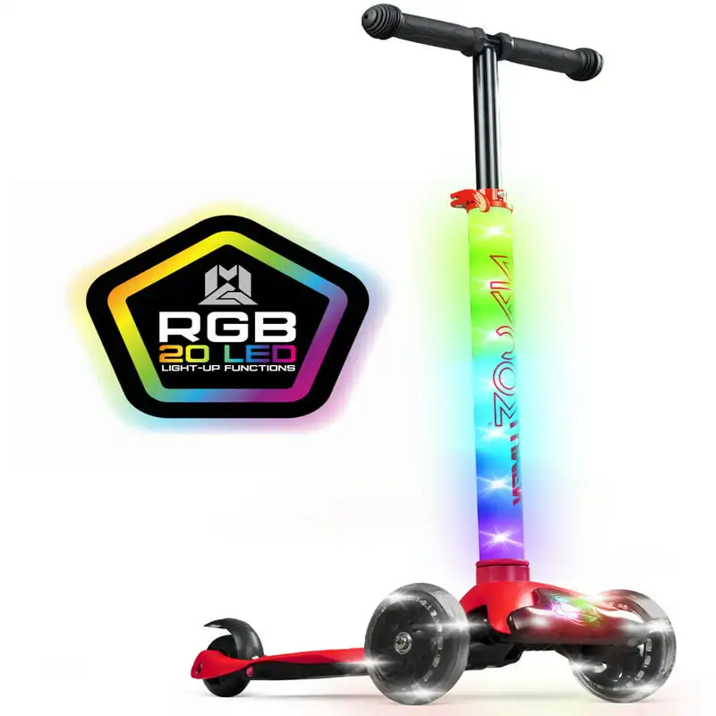 

3 Wheeled Lumen LED Light-up Kids Scooter - Adjustable Height 3 Years Plus