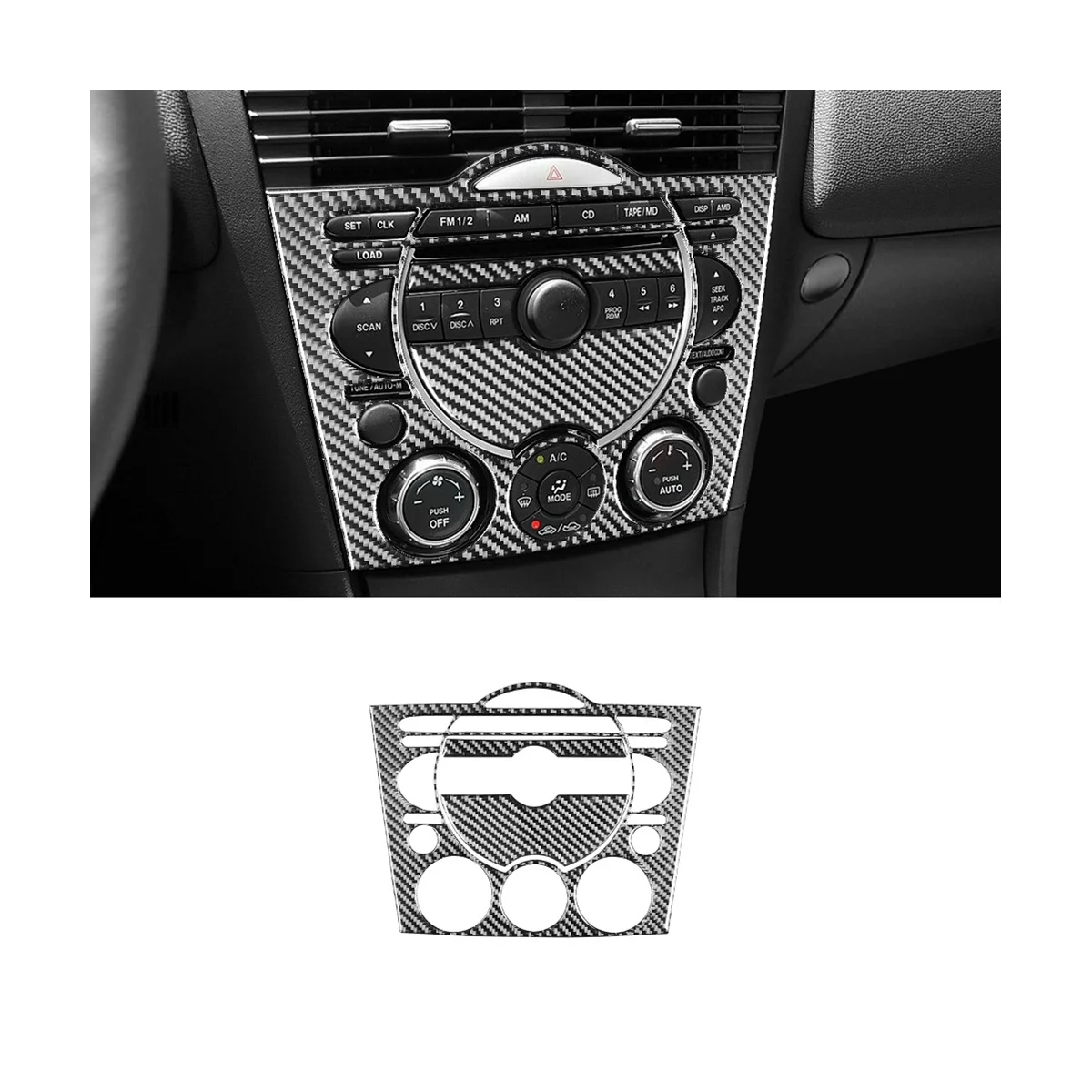 Для RX8 -8 2004-2008 углеродное волокно центральное управление CD кондиционерная панель