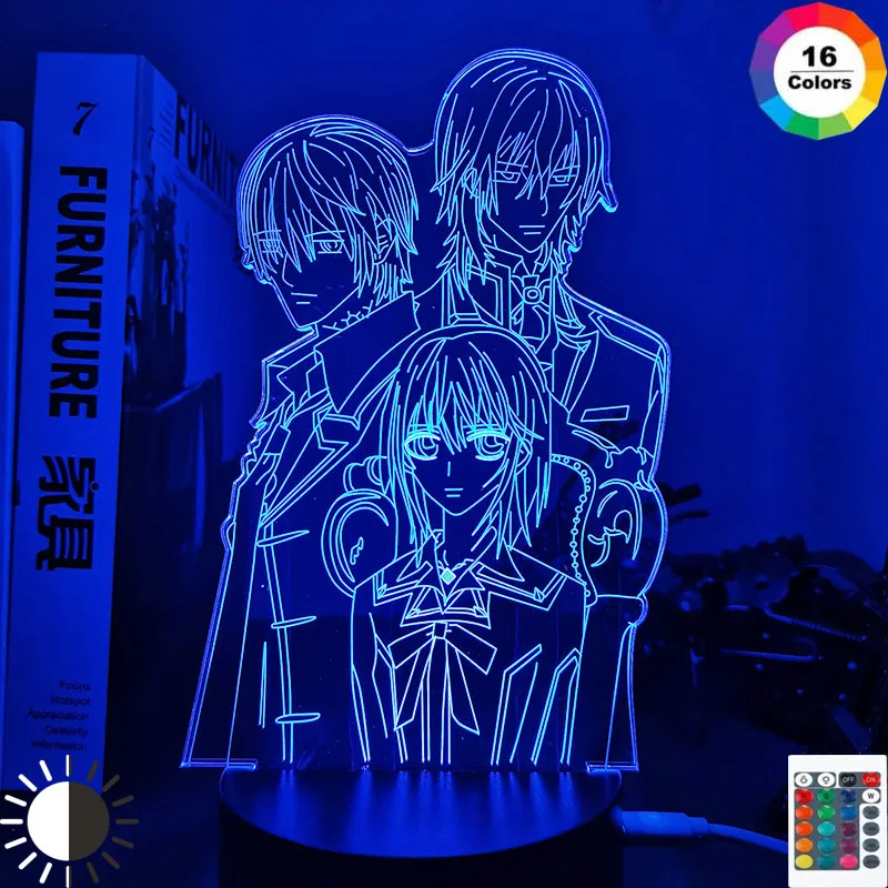 

3d Lamp Anime Vampire Knight LED Night Light for Kid Room Decor Nightlight Birthday Gift Manga Vampire Knight Acrylic Night Lamp