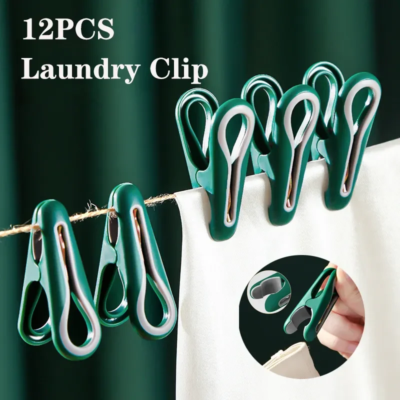 

Dry Clothes Clip Organizer Pins For Laundry Clothes Clothespins Windproof Clamp Pegs Clips 12PC Clothesline Outdoor Multipurpose