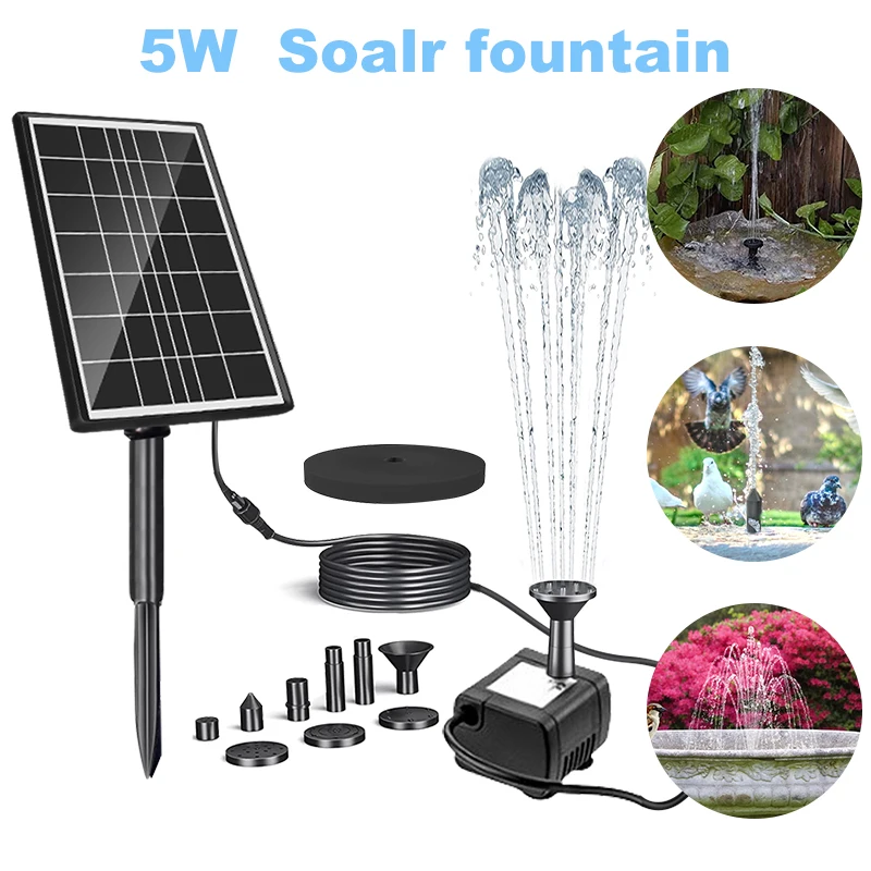 

Mini Solar Water Fountain Pool Pond Waterfall Fountain Garden Decoration Outdoor Bird Bath Solar Powered Floating Water Fountain
