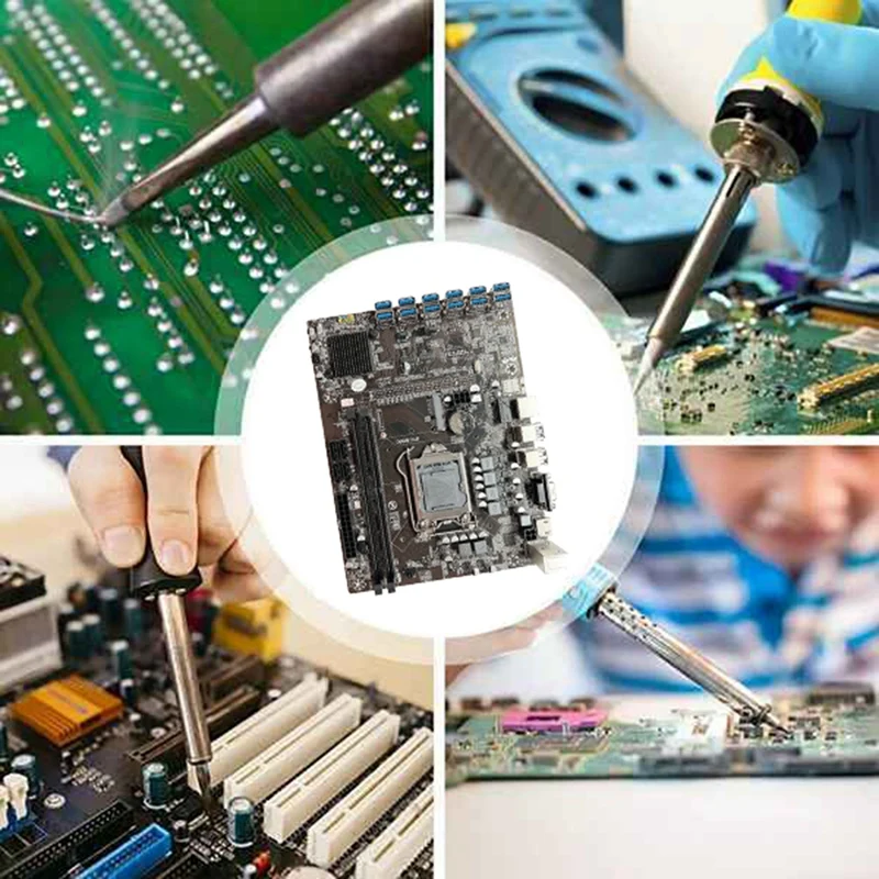 Материнская плата B250C для майнинга BTC + кабель SATA 12xpcie к USB3.0 слот графической карты
