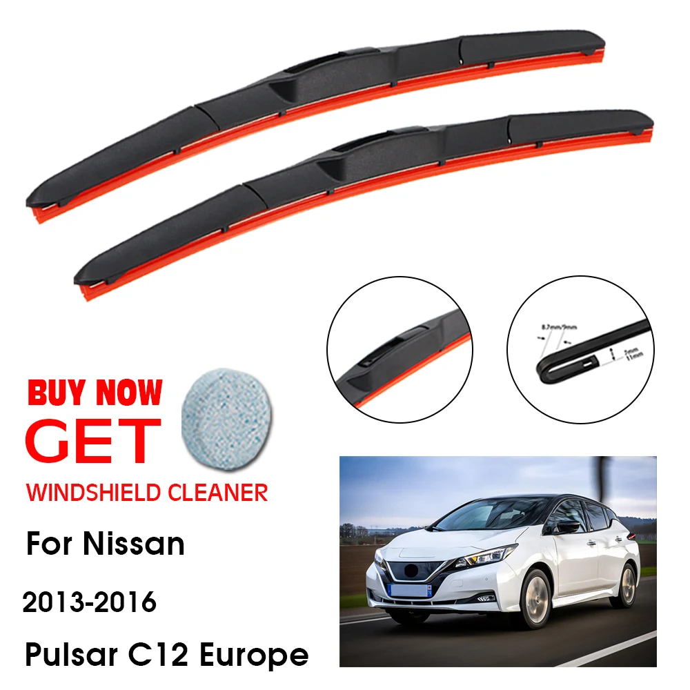 

Car Wiper For Nissan Pulsar C12 Europe 26"+14" 2013-2016 Front Window Washer Windscreen Windshield Silica Gel Blades Accessorie