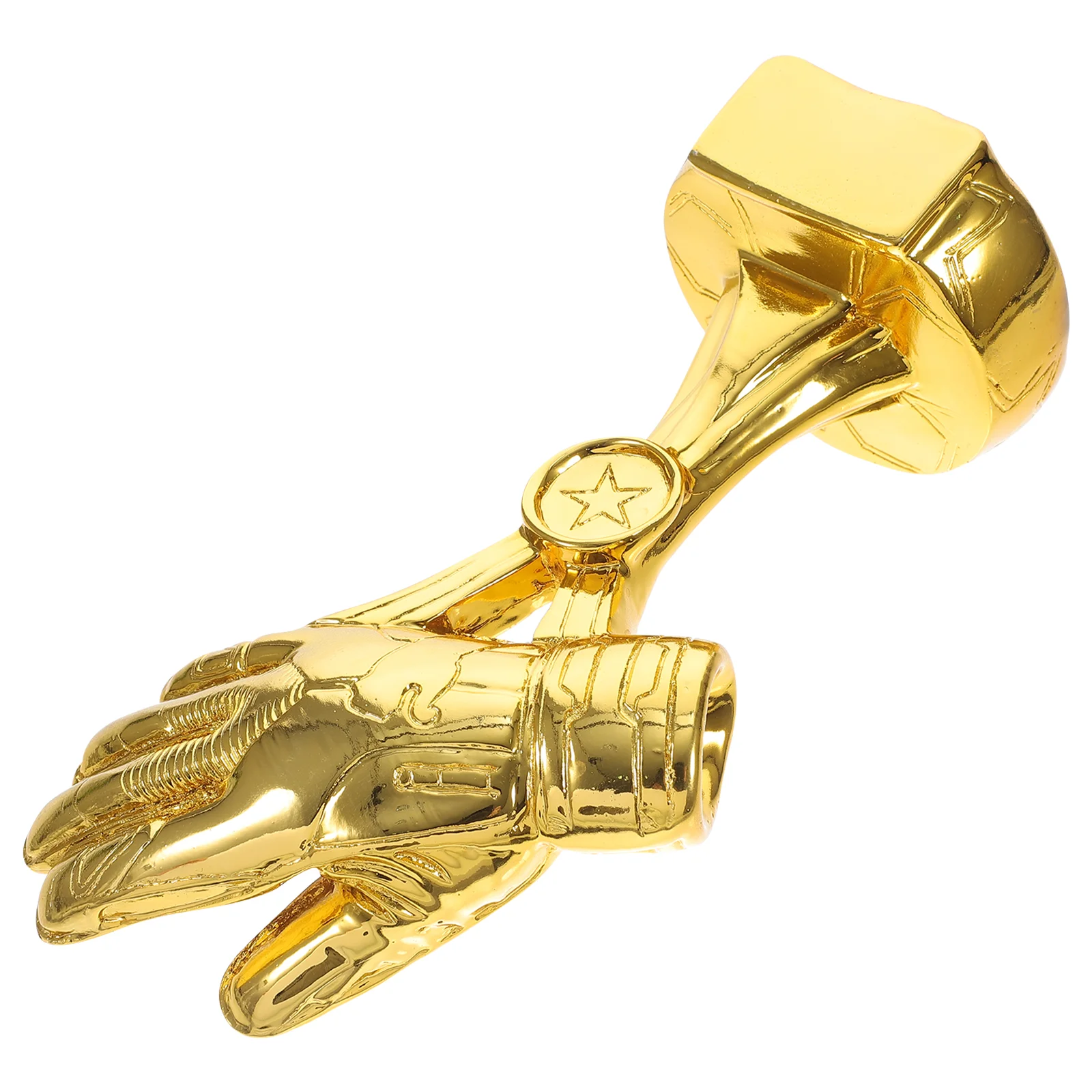 

Gold Trophy Table Decor Compact Desktop Award Glove Shaped Soccer Wear Resistant Match