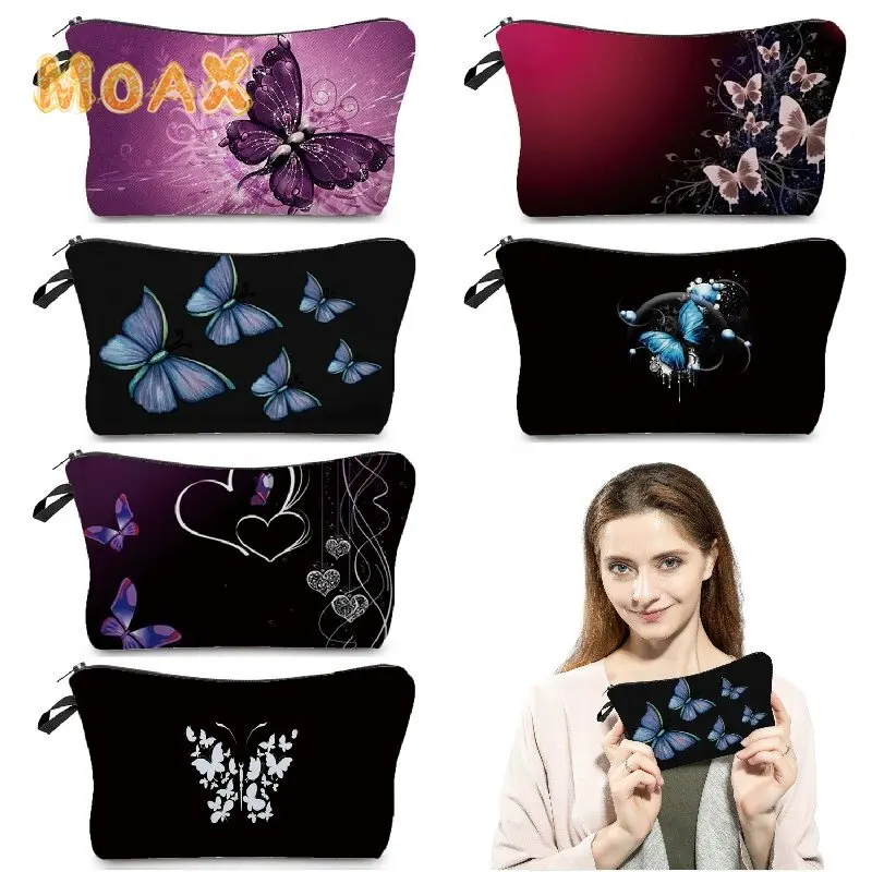 

Butterfly Printing Girl's Cosmetics Bag Women's Lipstick Storage Makeup Bags Kids Coin Purse Travel Organizer Handbags Pouchs
