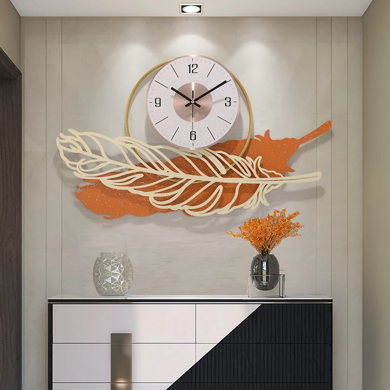 

Luxury Wall Clock Decorative Living Room Morden Silent Quartz Mechanis Wall Clock Creative Digital Mrelojes De Pared Home Decor