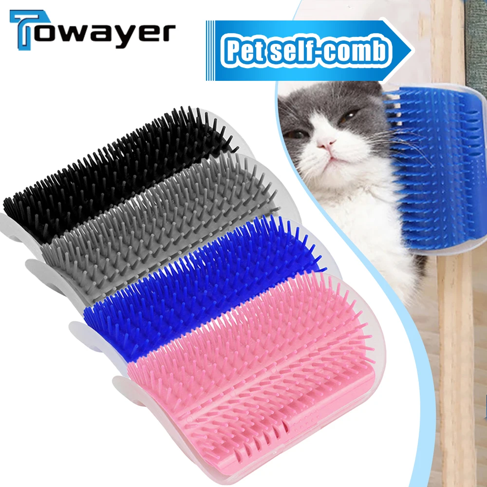 

Pet Comb Brush With Catnip Cat Scratching Tickling Hair Removal Wall Corner Massage Self Groomer Pet Grooming Cleaning Supply