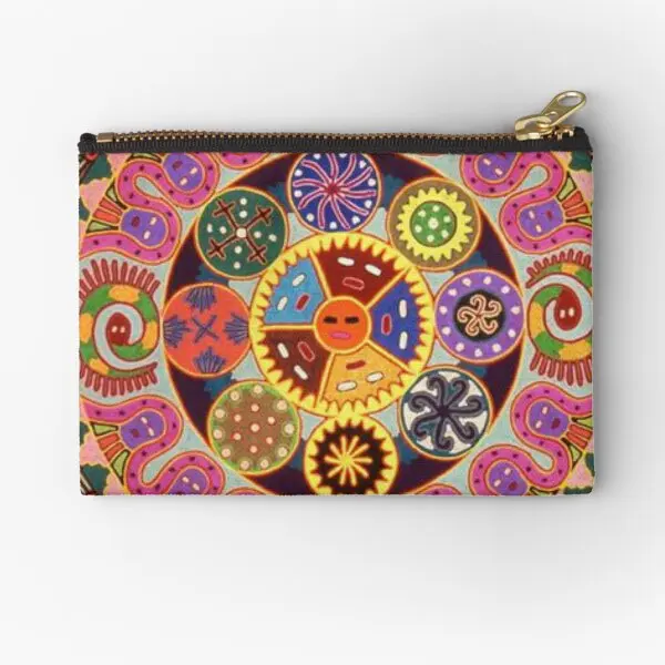 

Huichol чехлы на молнии с рисунком мандалы, трусики, носки, маленькая косметика, Карманный Кошелек для денег и ключей, чистый кошелек для мужчин и женщин, упаковка для монет и нижнего белья