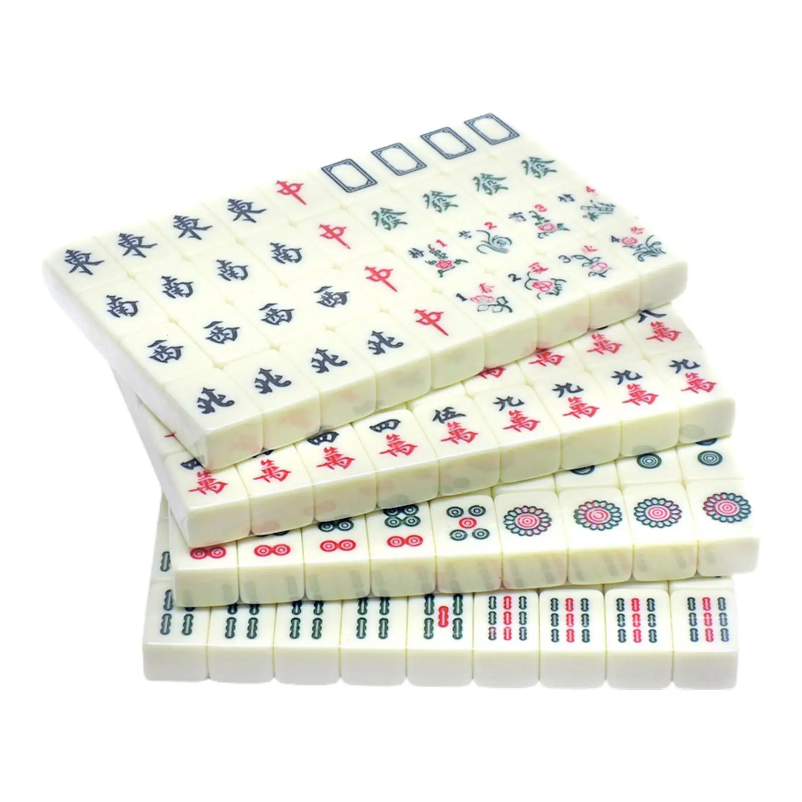 

Travel Mahjong 144 Tiles Mahjong Board Game Lightweight for Family Game White