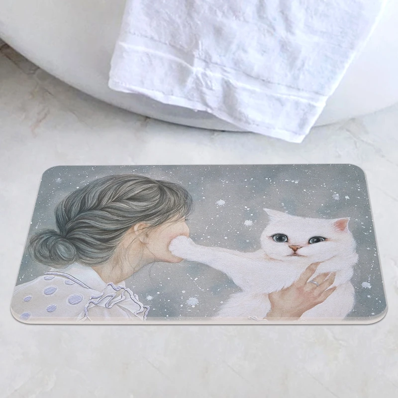 

(20style cats) creative door floor mat entry door household rubbing soil scraping mud door mat entry non-slip polyester foot pad