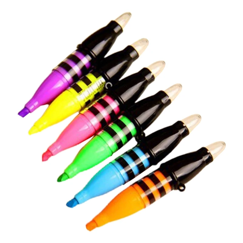 

6 Color Cute Bee Highlighter Hand Account Drawing Pen Children Gift