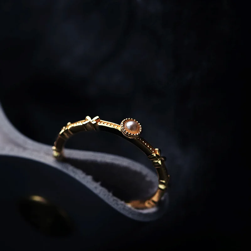 

925 Sterling Silver 14K Gold Plated Natural Pearl Ring Zircon Inlaid Fashion Luxury Design Trendy Handmade Jewelry for Women