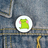 original frog printed pin custom funny brooches shirt lapel bag cute badge cartoon cute jewelry gift for lover girl friends