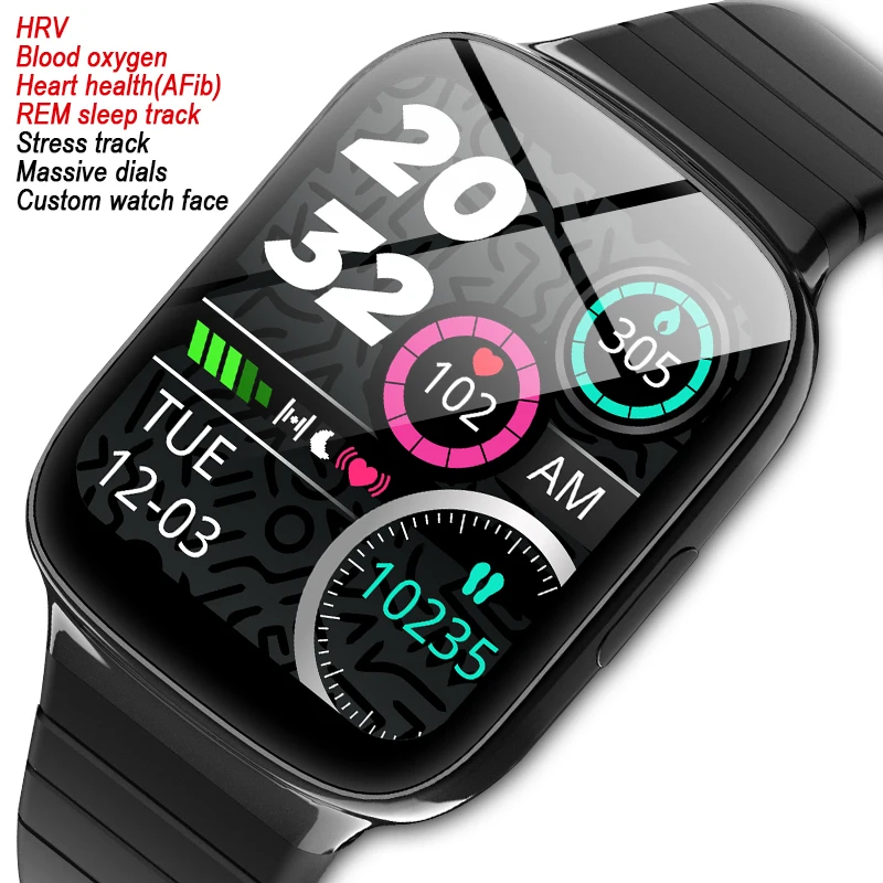 

2022 New Smart Watch Women 5ATM Waterproof AFib Heart Rate Blood Oxygen Monitor REM Sleep Tracker 12 Sports Modes Smartwatch Men