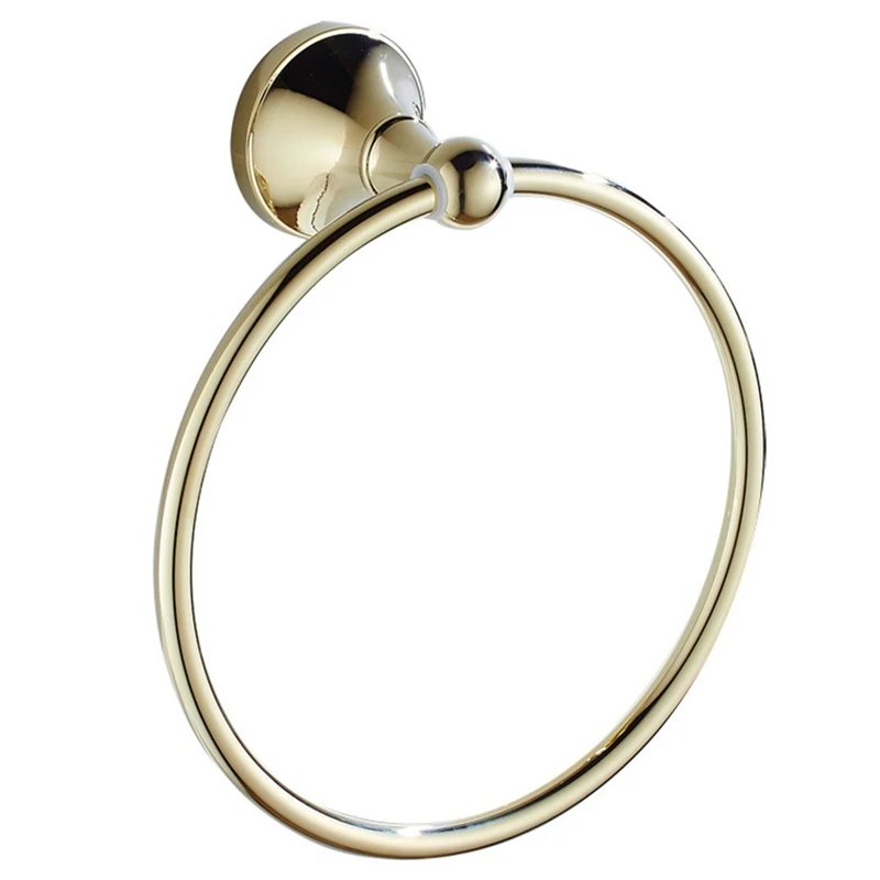 

Gold Brass Bathroom Towel Ring Bathroom Hardware Pendant Round Towel Ring