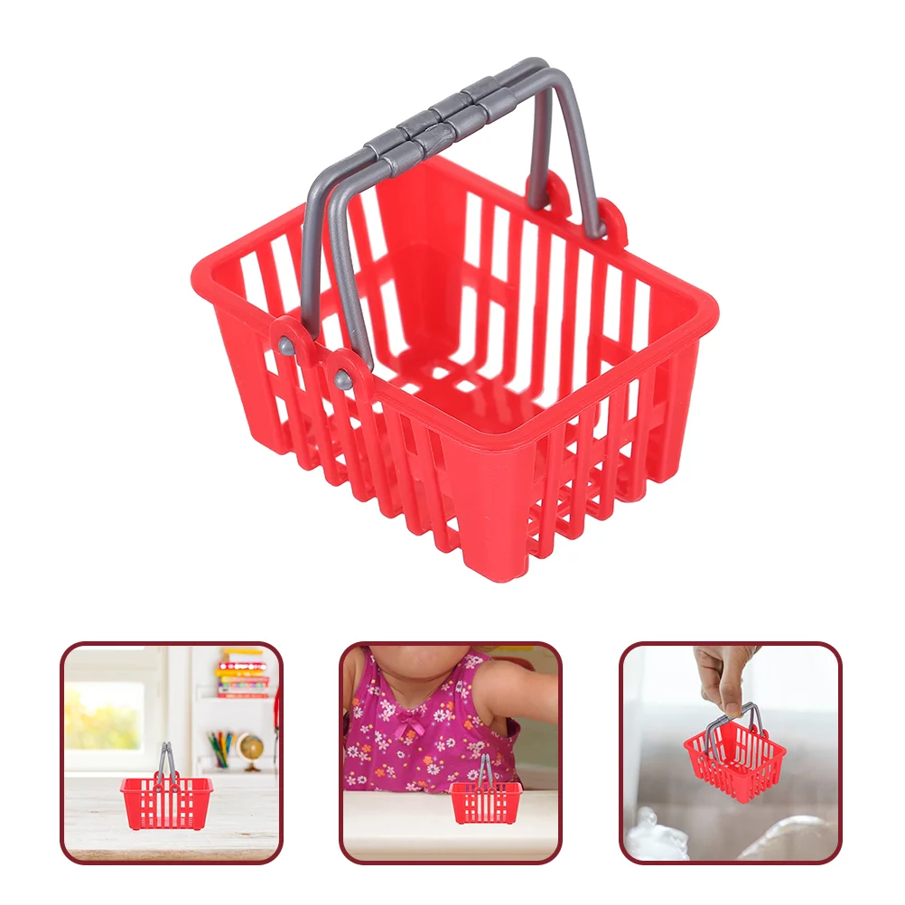 

20Pcs Shopping Basket Small Grocery Basket Kitchen Pretend Play Storage Basket with Handles Storage Basket for Kids Toddlers