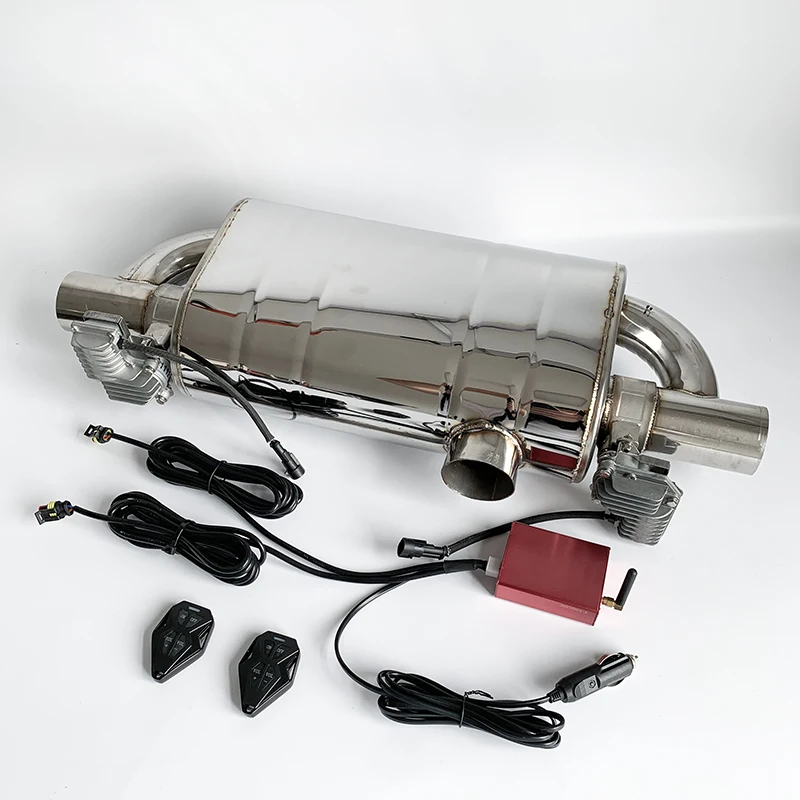 

Car Exhaust Sound Muffler Electronic Valve Sounds Change 2.5 63mm 1 Inlet To 2 Outlet Remote Switch Button Controls