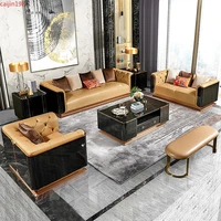 cj italian light luxury first layer cowhide sofa combination living room villa high end sofa bentley designer leather sofa