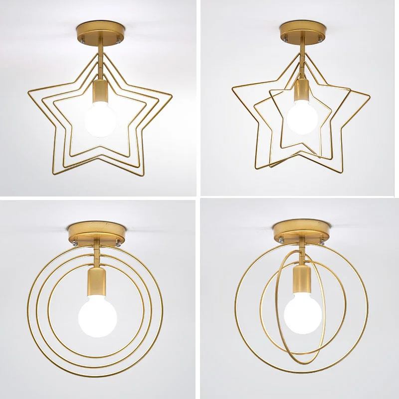 

Nordic star ceiling light corridor hallway creative led bulb cloakroom light luxury balcony net red light set