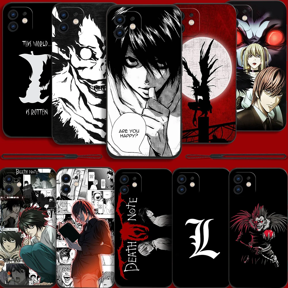 

Anime Death Note Phone Case For Samsung A53 A50 A12 A52 A52S A51 A72 A71 A73 A81 A91 A32 A22 A20 A30 A21S 4G 5G with Hand Strap