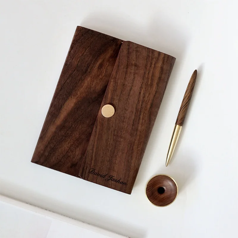 LABON Personalized Refillable Imitation Wooden Unique Journal Custom Notebook Graduation Gift