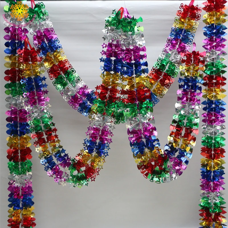

Colorful Christmas Tree Tinsel Garland Ribbon Bar Shiny Tops Christmas Tree Hanging Ornaments Wedding Party Decoration