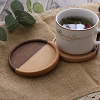 wooden coaster tea coffee cup pad placemats decor walnut wood coasters durable heat resistant square round mat bowl teapot