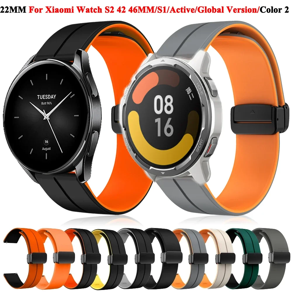 Сменные магнитные ремешки 22 мм для Xiaomi Mi Watch Color 2/S2 46 силиконовый ремешок браслета