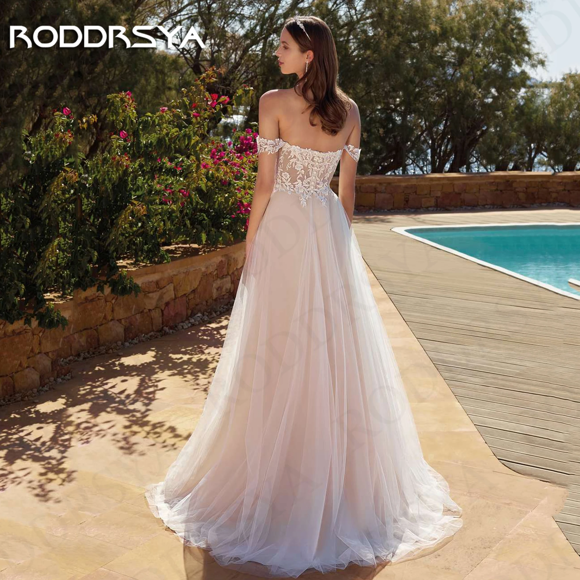 Свадебное платье RODDRSYA кружево сердцевидный вырез