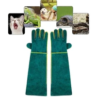 anti bite safety bite gloves for catch dog cat reptile animal ultra long leather green pets grasping biting protective glove